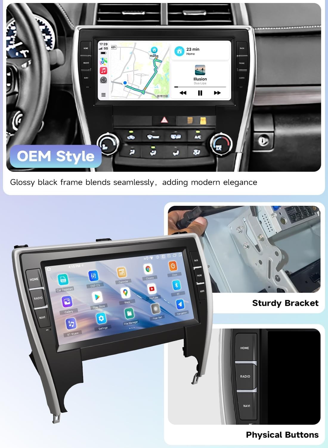 Roadanvi 10.33″ Car Radio Toyota Camry 2015-2017 Wireless Carplay Android Auto