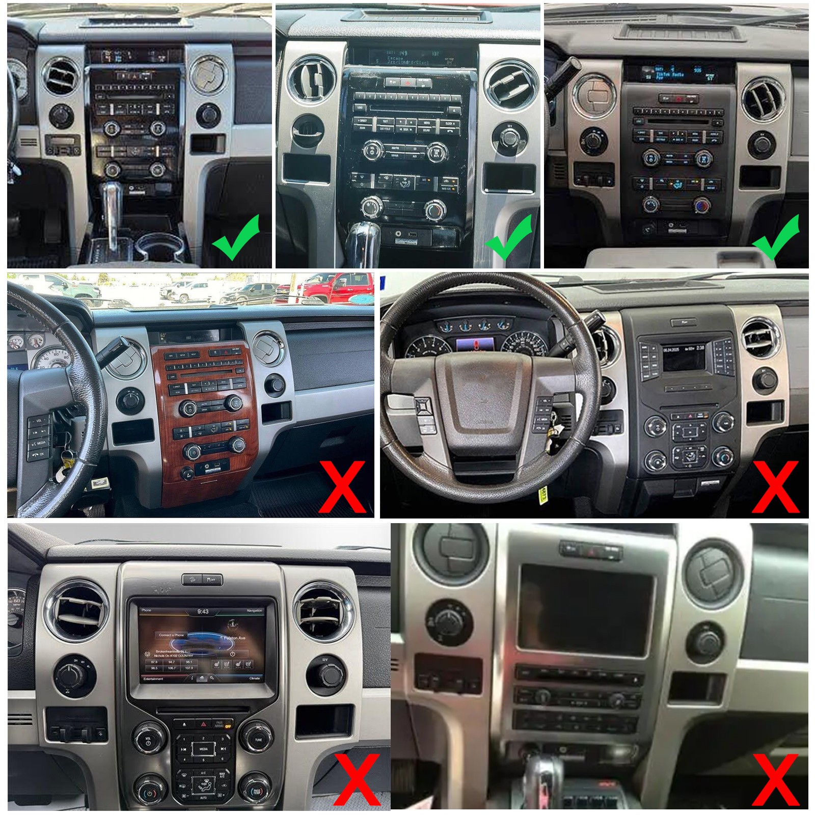 For Ford F-150 2009-2014 Wireless CarPlay Android 13.0 Car Stereo Radio GPS Wifi
