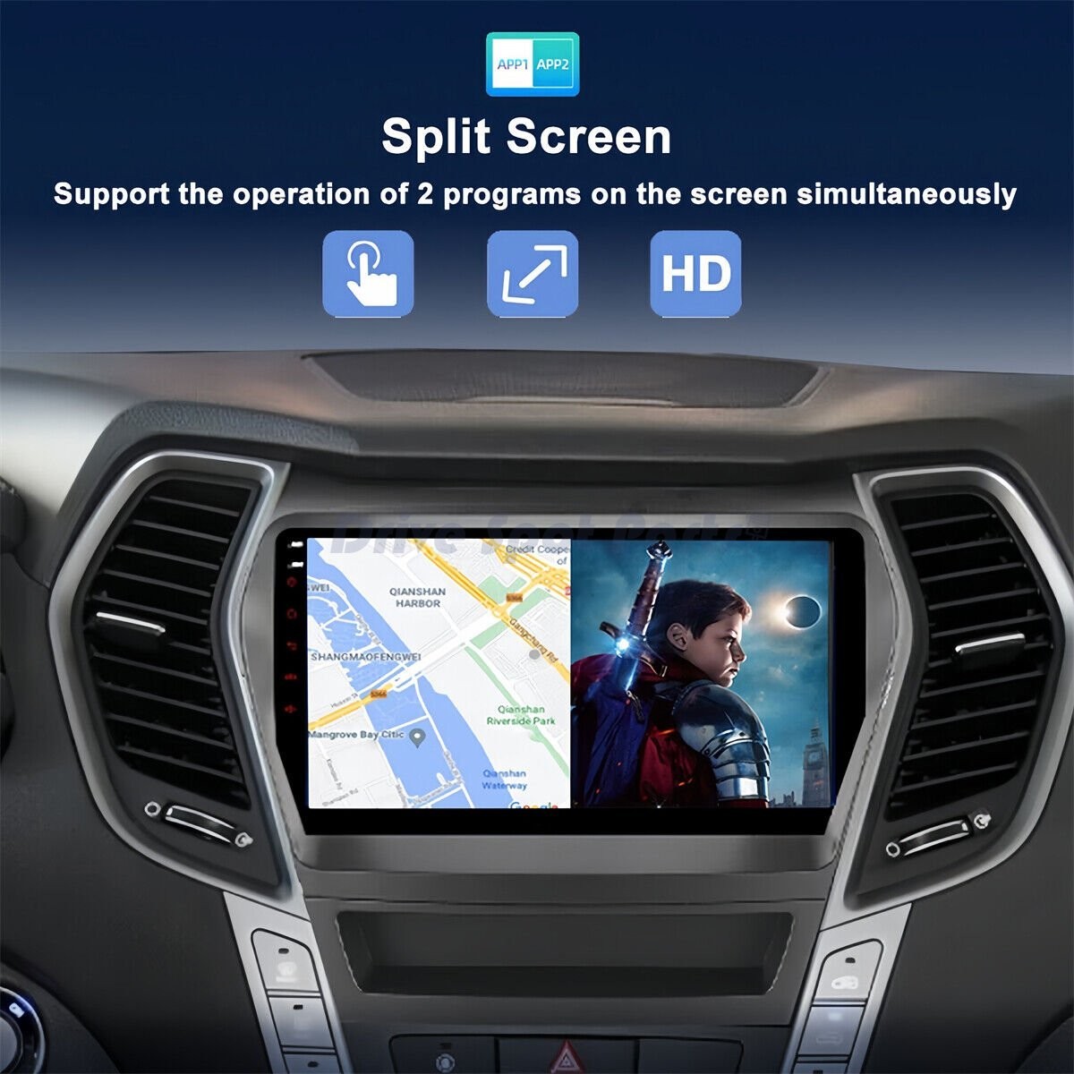 9inch Radio GPS Stereo GPS Navi WIFI For Hyundai Santa Fe Sport IX45 2013-2017