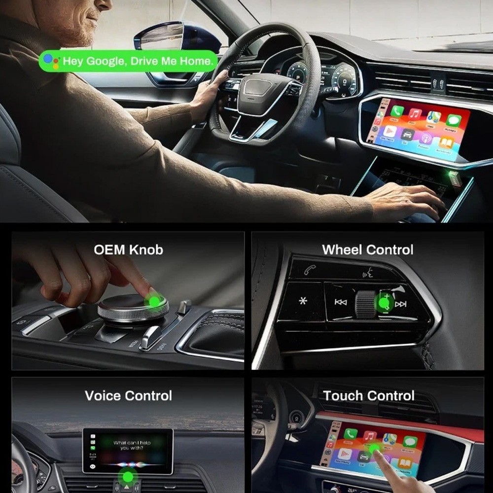 Auto Adapter 2in1 Wireless Carplay Android Mini w/Box Plug&Play Wireless Dongle