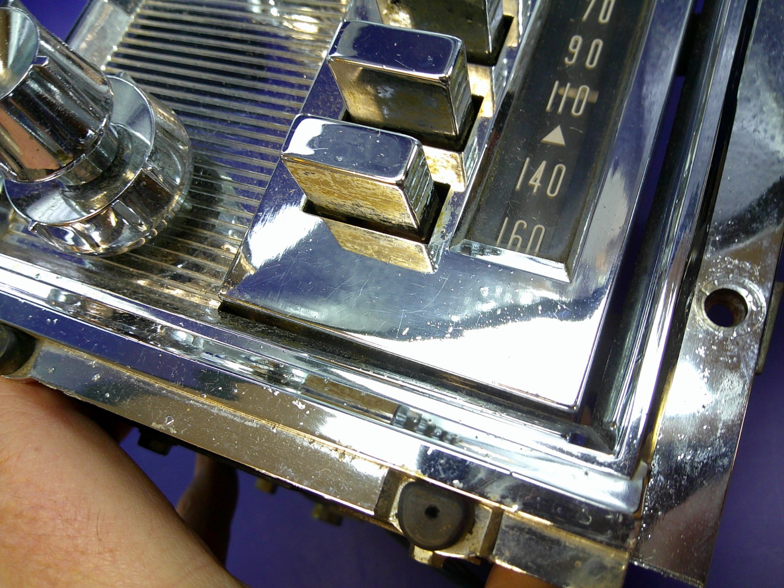 1959 Mercury factory original OEM radio (not tested) clean chrome