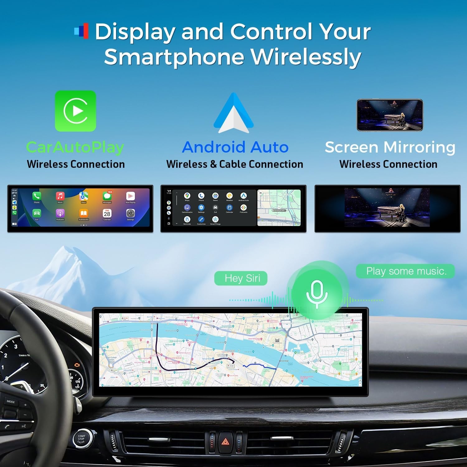 15.8″ Android 15.0 Radio Stereo GPS For BMW X5 X6 Apple Carplay With NBT System