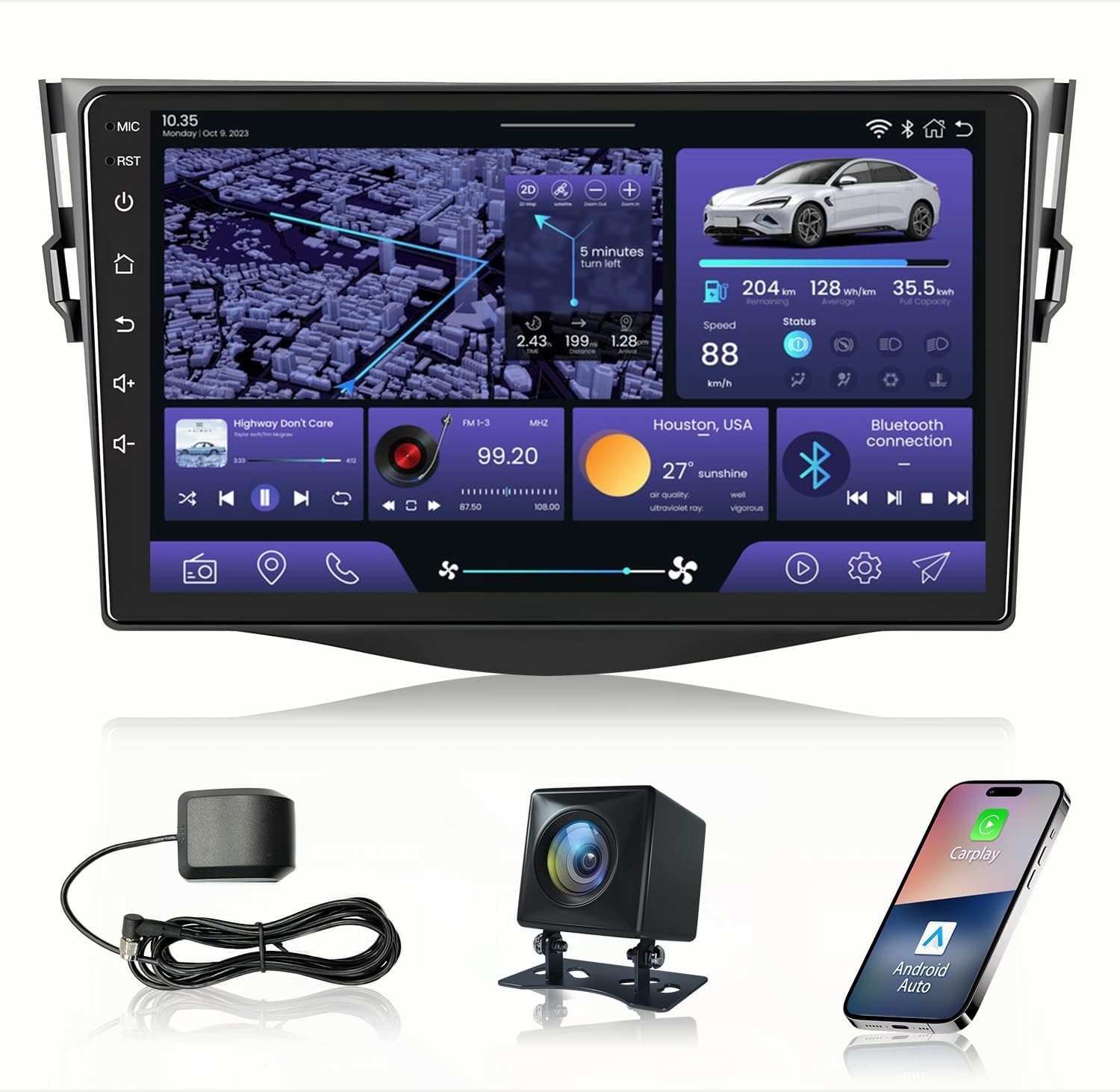 Support JBL System For Toyota Rav4 2007-2012 9inch Android 12 Car Radio Stereo