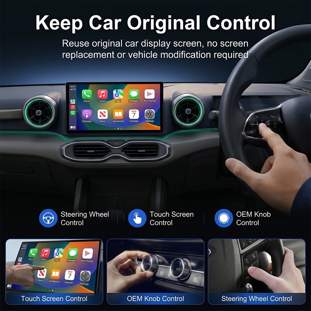 TrolinkTek Wireless CarPlay Adapter for Apple iOS/Android Auto/AirPlay/Miracast