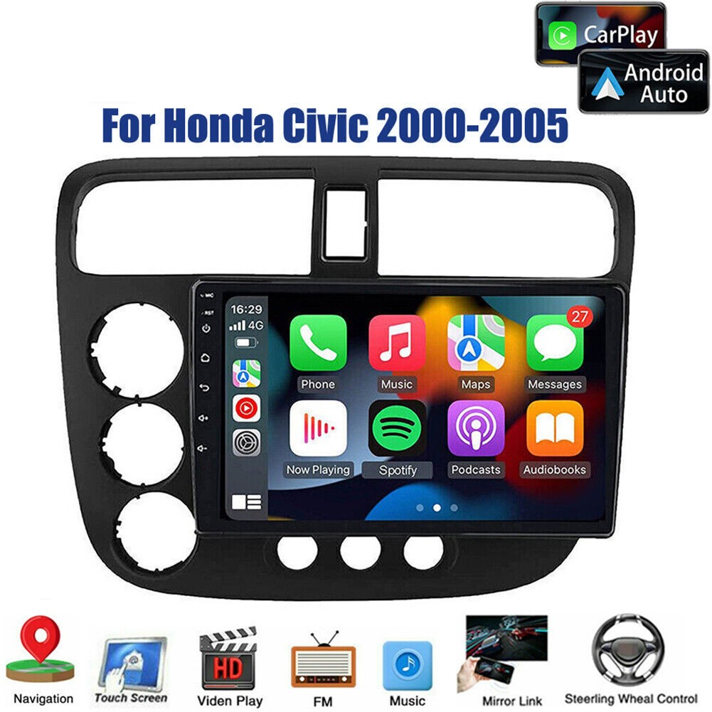 32GB Android 12 CarPlay Stereo Radio GPS Navi Carplay For Honda Civic 2000-2005