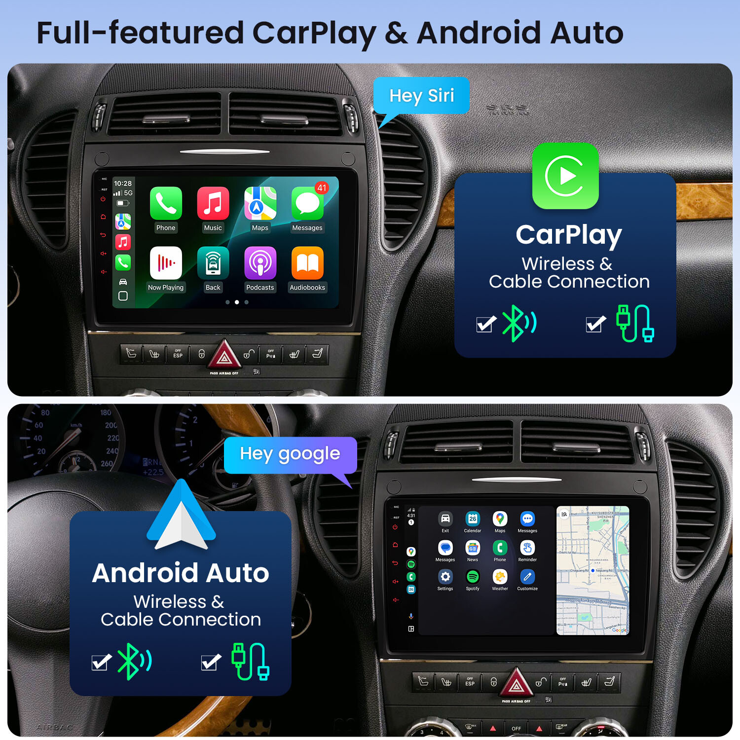 XTRONS 9″ Android 14 8Core 4+64GB Car Radio Stereo GPS for Benz SLK-R171 2004-11
