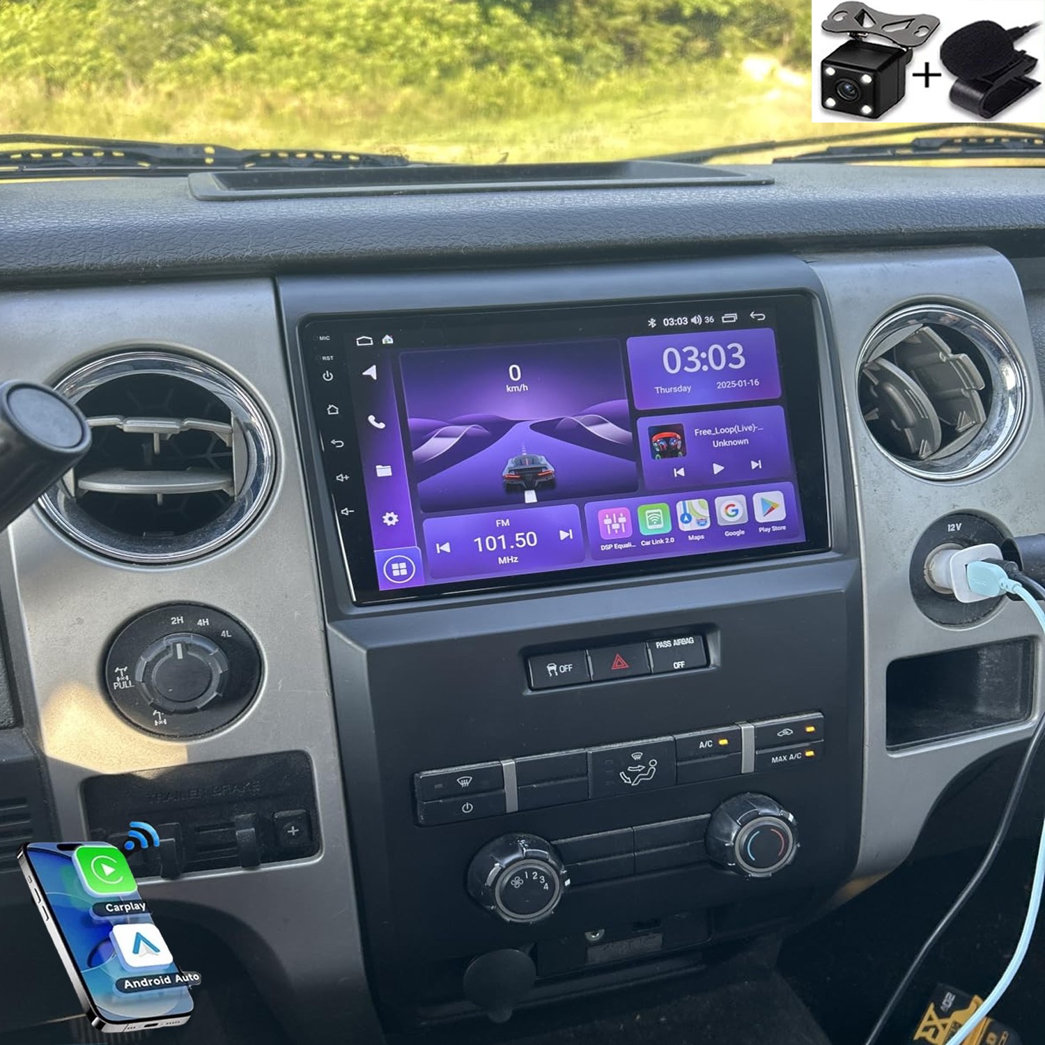 For Ford F150 2009-2012 Apple Carplay Android 15 Car Stereo Radio WiFi GPS