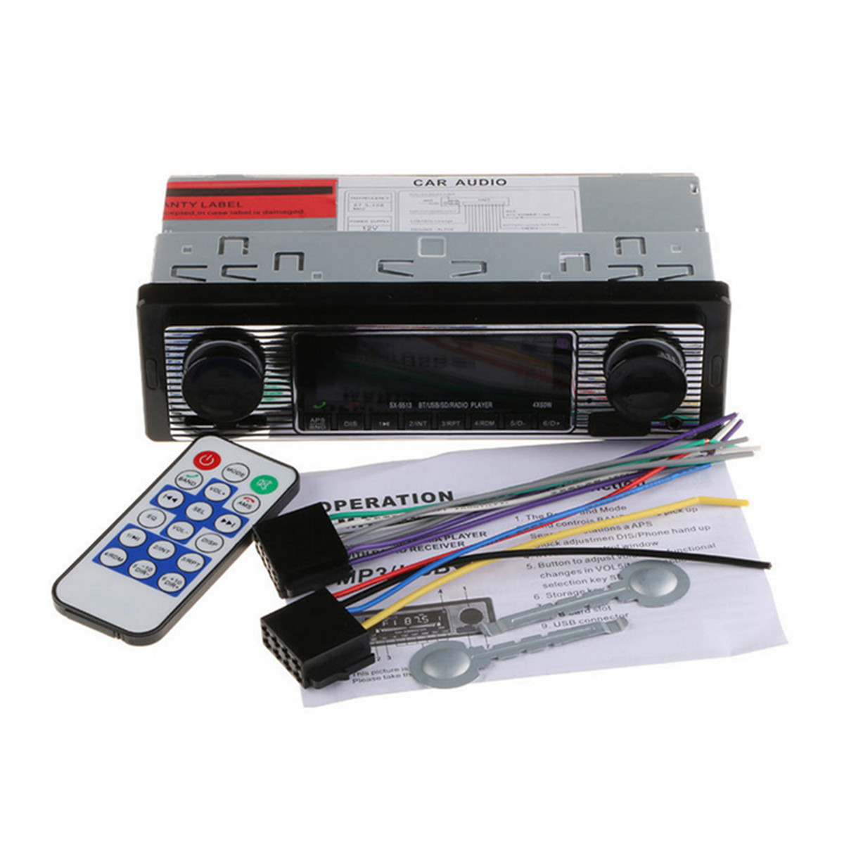Single 1 Din Car Radio Stereo Audio In-Dash Bluetooth MP3 Player FM AUX/SD/USB