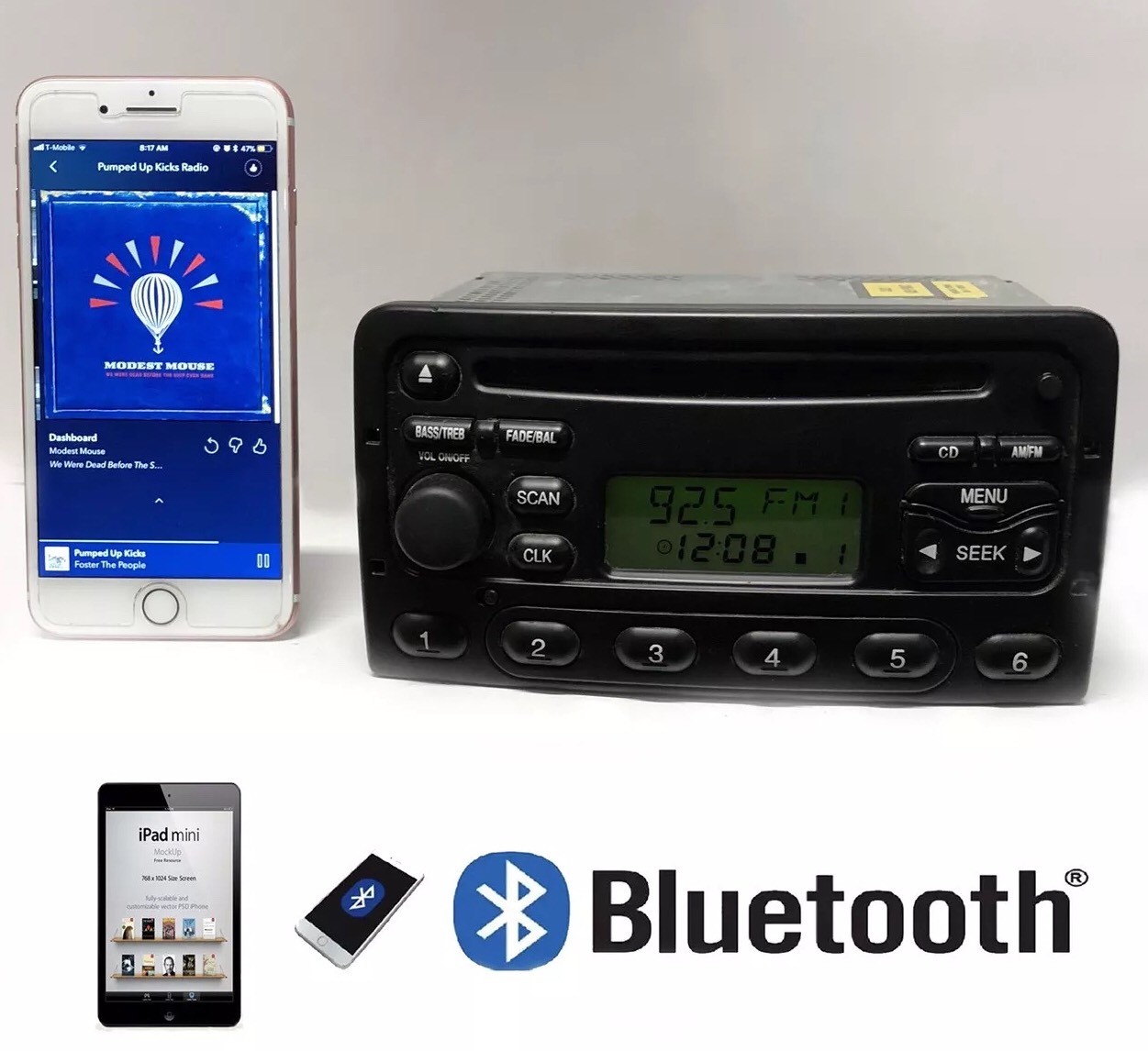 00-02 FORD FOCUS OEM AM FM RADIO STEREO CD BLUETOOTH PLAYER XS4F-18C838-AE