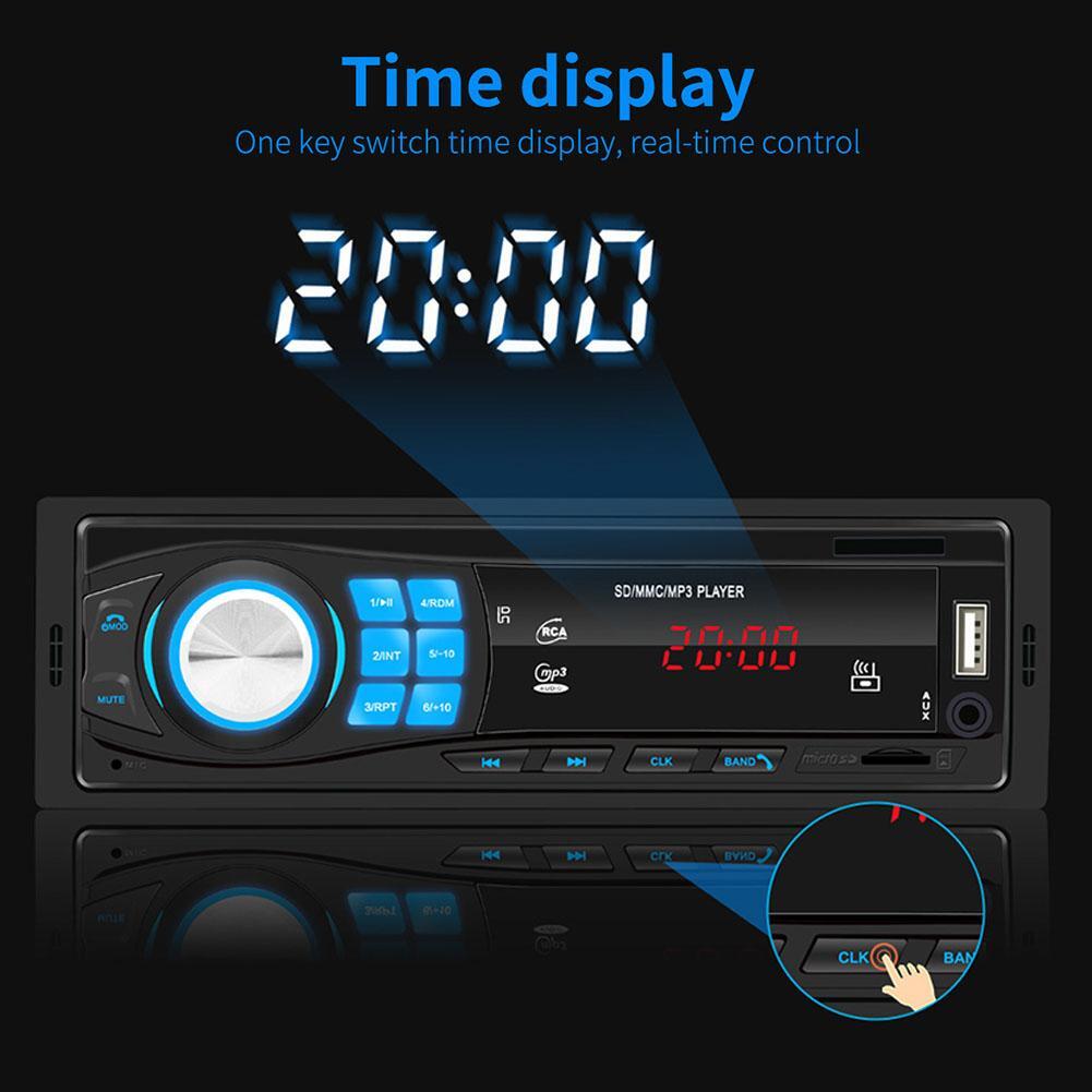 Car Radio In Dash 1 Din MP3 Player FM Audio Stereo USB SD AUX Input ISO Port K0