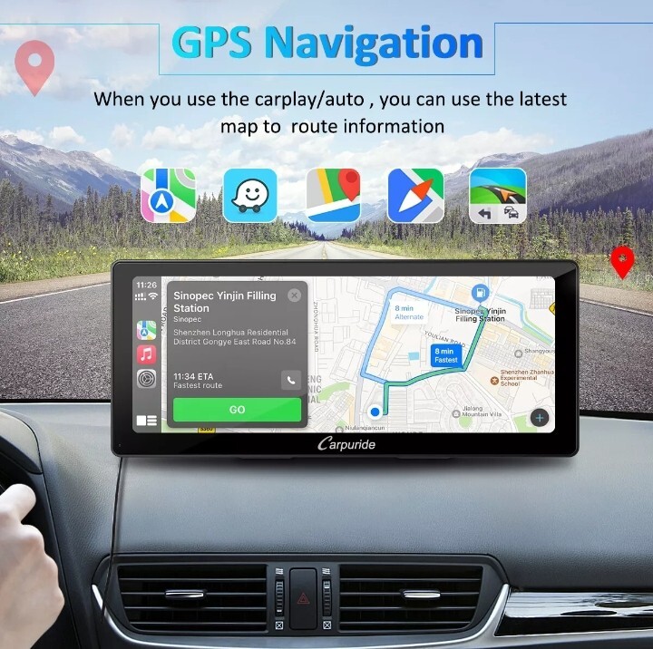 Carpuride W103PRO Portable Car Stereo Audio Wireless Apple CarPlay Android Auto