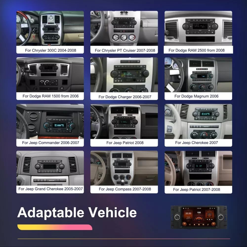 4+64GB For 2006-2007 Dodge Charger Android 15 Navi CarPlay Car Stereo Radio GPS
