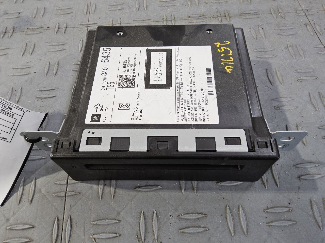 2015-2019 Chevy Silverado Audio Disc Player Opt TG5 w/Model Year Break Opt AVF