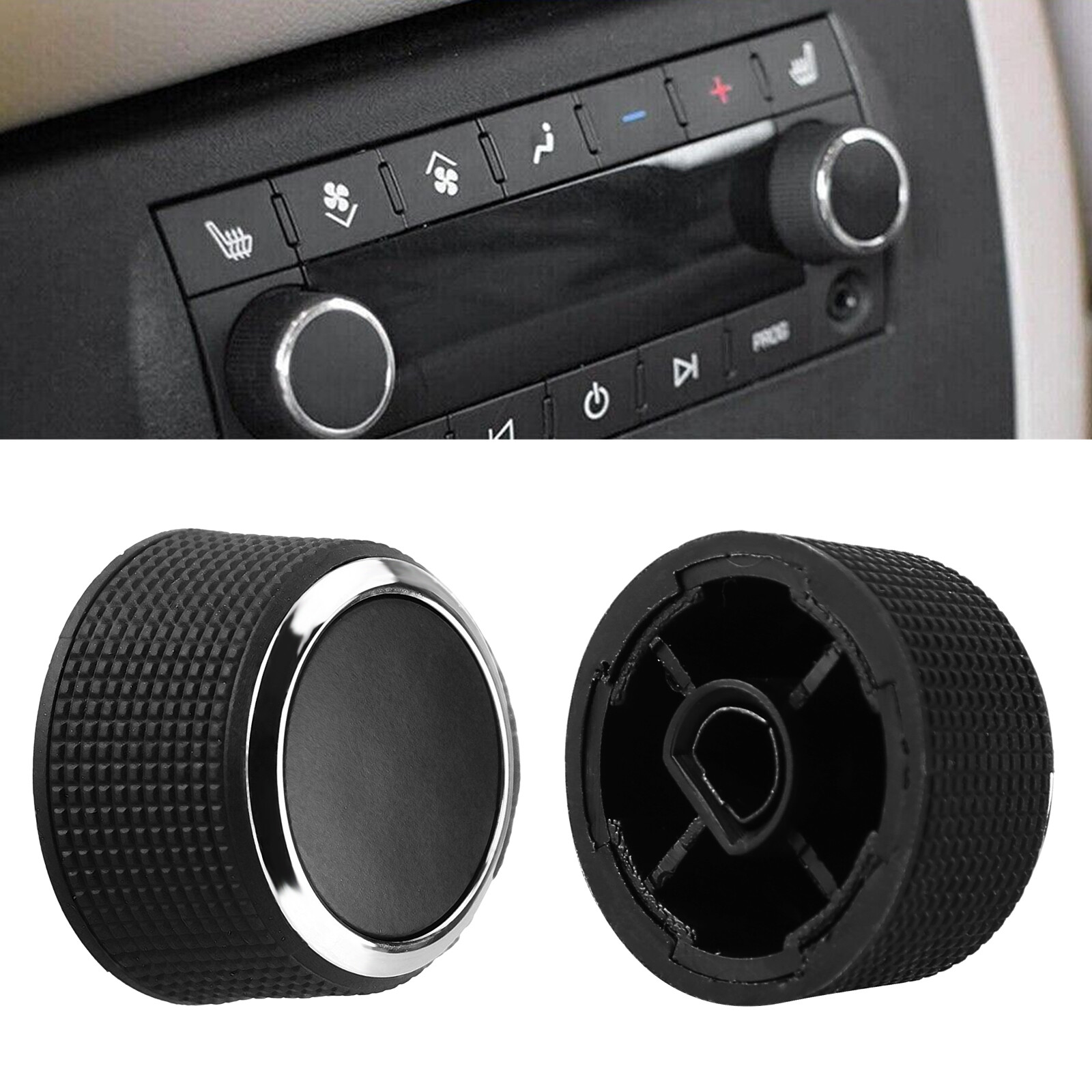 PAIR Rear Control Knobs Audio Radio FOR Escalade Enclave Tahoe Chevrolet GMC
