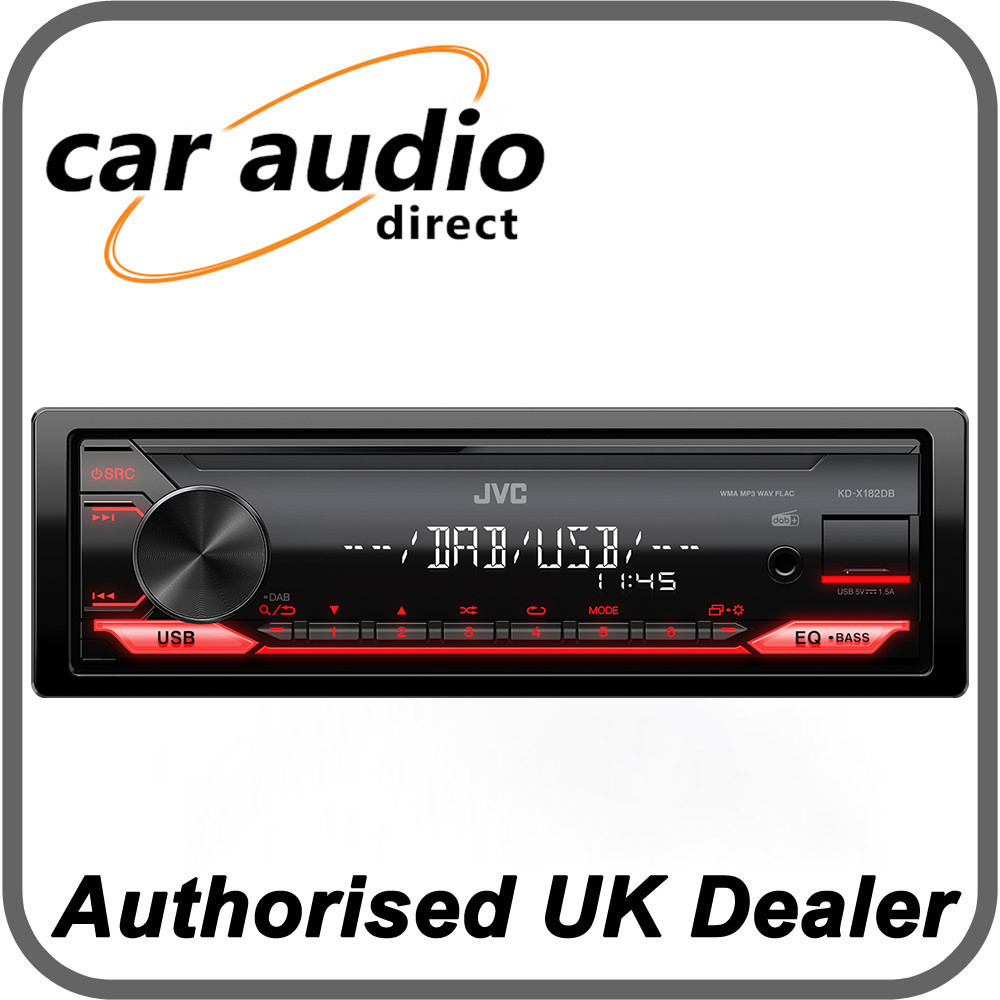 JVC KD-X182DB Mechless Digital Media Receiver Front USB/AUX DSP DAB+