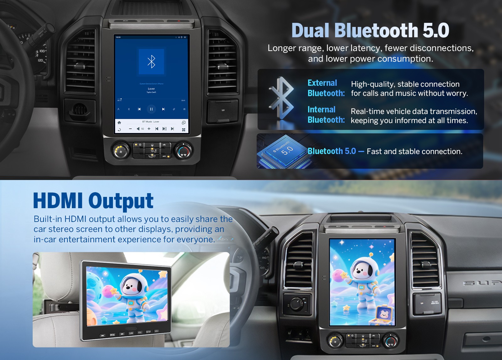 8-Core 12.1″ IPS Touch Screen Android Car Radio Stereo CarPlay 4G for Ford F-150