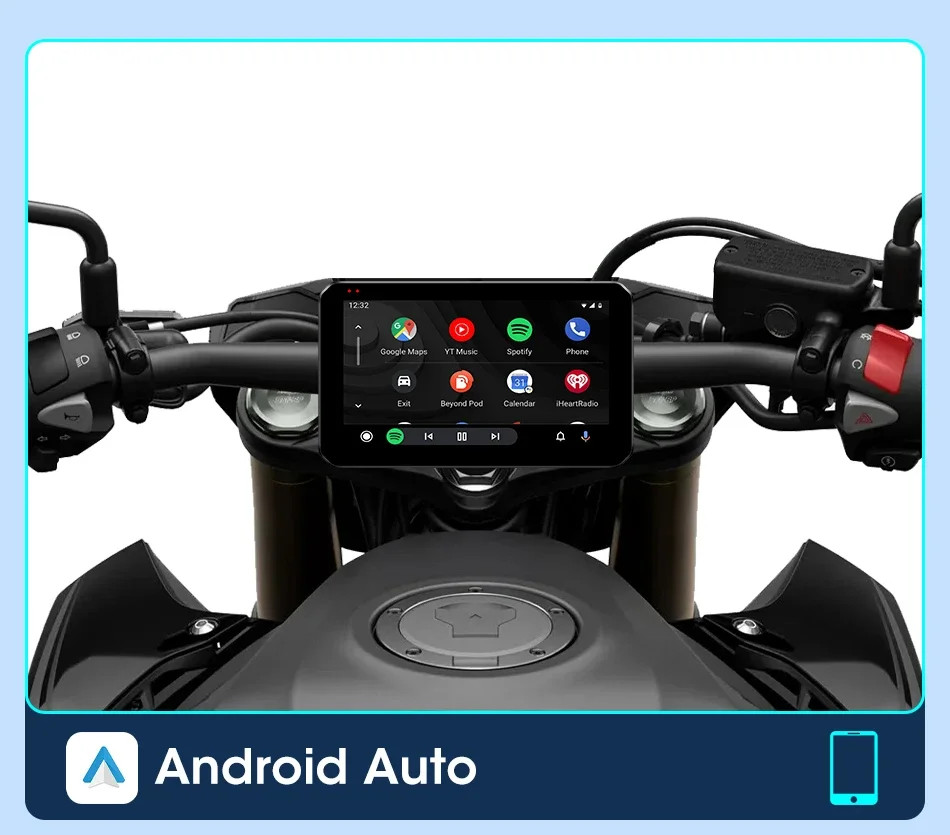 5.5″ Motorcycle DVR 2K Dual Camera GPS Navigation Wireless Carplay Android Auto