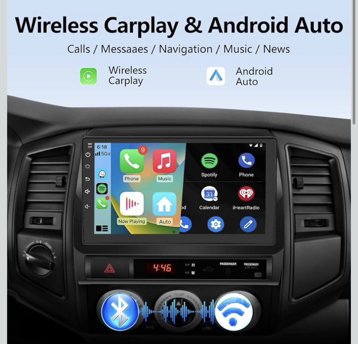 For Toyota Tacoma 2005-2015 Android 15 Car Stereo Radio Apple CarPlay GPS WiFi