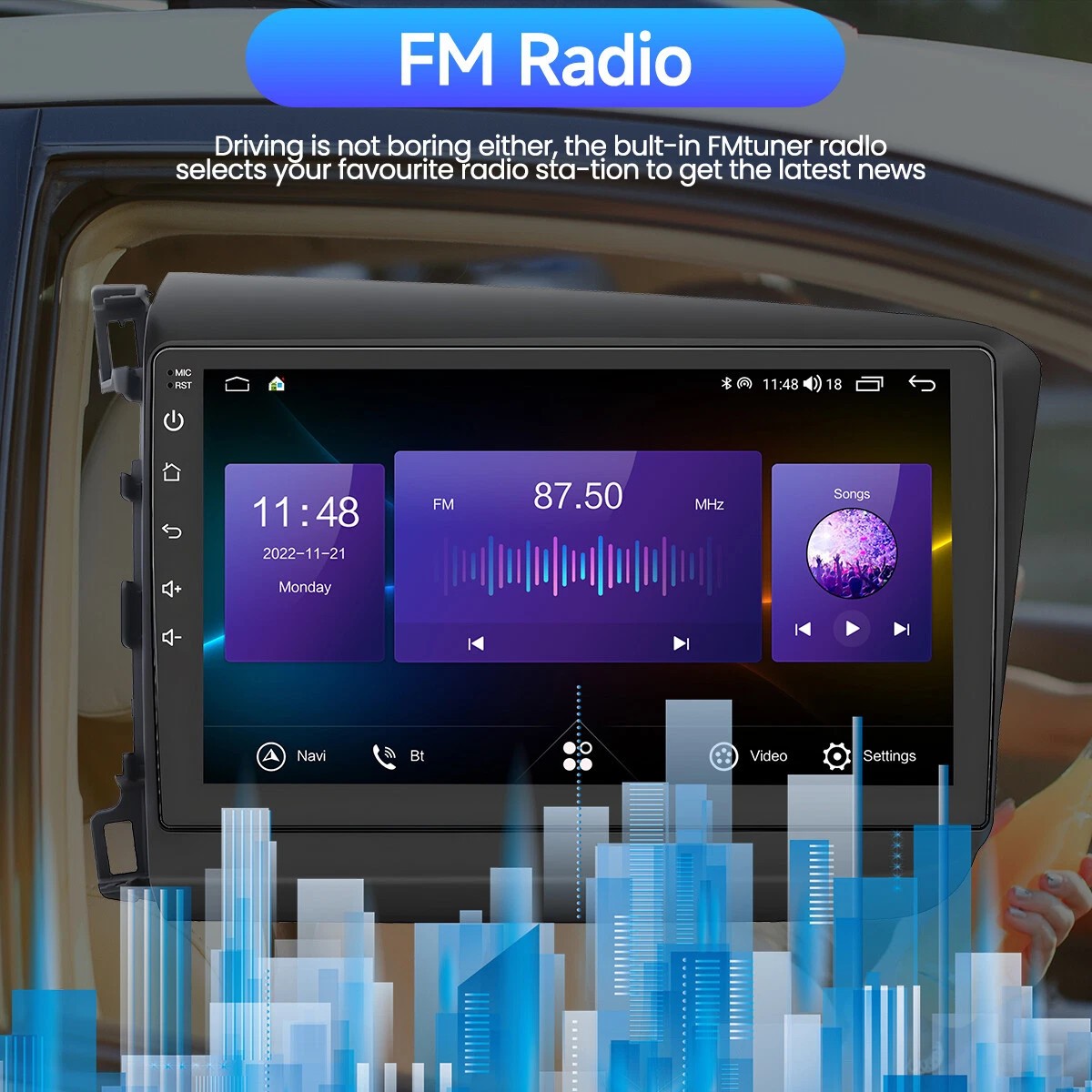 Car Radio Stereo For 2012 Honda Civic GPS Navi 9” Touch Screen Backup Camera