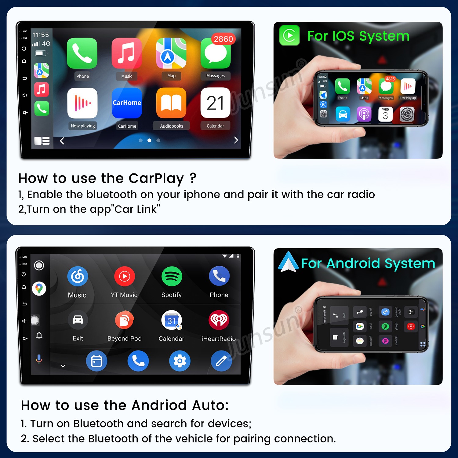 8Core 6+128G Carplay Android 15 Car Stereo Radio GPS Navi For VW Jetta 5 05-2010