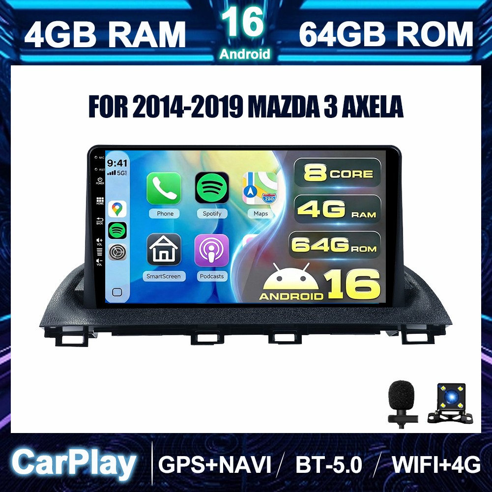 4GB+64GB Car Radio FOR 2014-2019 MAZDA 3 AXELA Android 16 GPS Navi WIFICarPlay