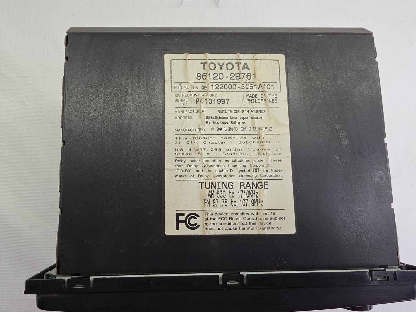 2003 2004 2005 TOYOTA RAV4 Radio cd Cassette Player 86120-2B761 OEM 16844 Works