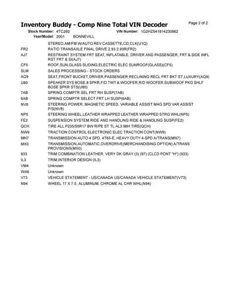 Audio Equipment Radio Opt U1Q Fits 00-02 BONNEVILLE 590265