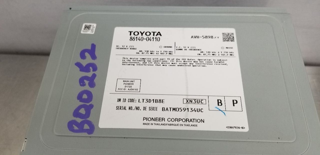 22 TOYOTA TACOMA 2WD 4X2 SR 3.5L RADIO DISPLAY AND RECEIVER 8614004110 OEM