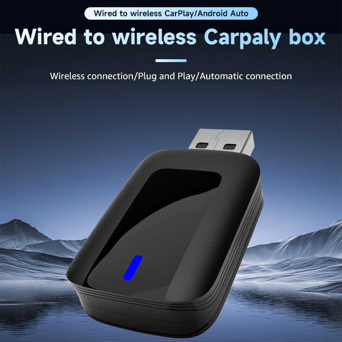 World’s Smallest 2-in-1 CarPlay Android Auto Wireless Adapter 5.8GHz WiFi BT5.0