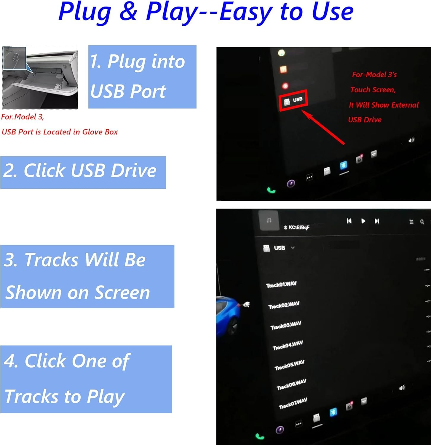 USB CD Player for Car Auto, Portable External CD DVD Player, USB Plug & Play