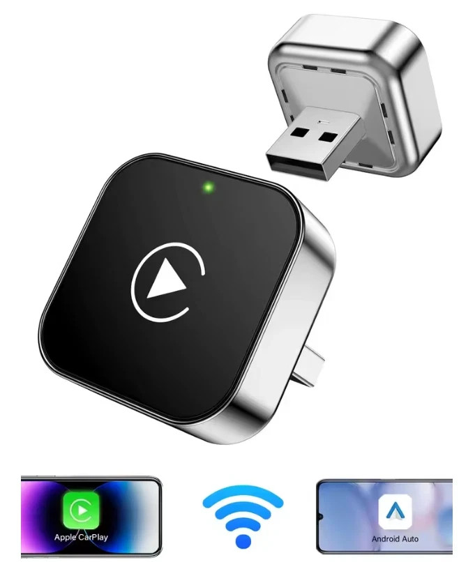Wireless Carplay Android Auto Adapter USB Car Dongle Connect Box 2 in 1 Mini Box