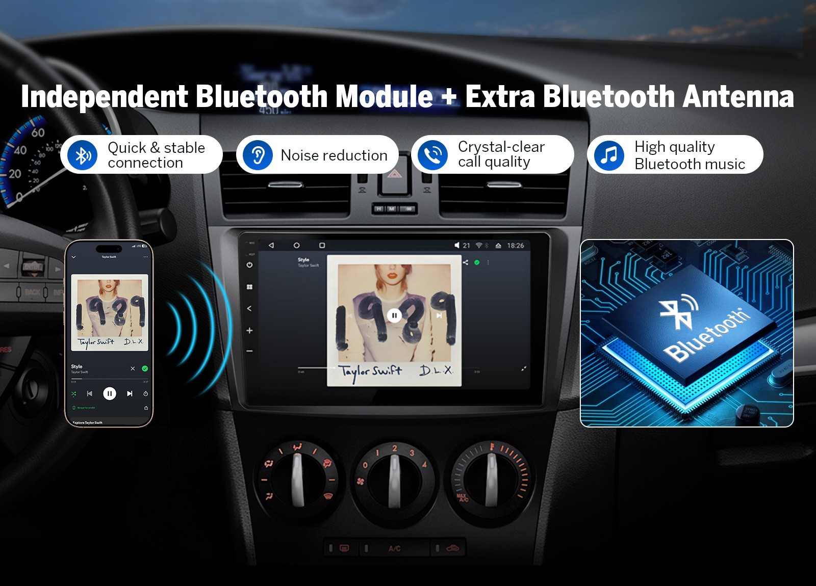 9″ Car Radio Stereo Android 14 8Core For Mazda 3 GPS Navi DSP CarPlay WiFi FM AM