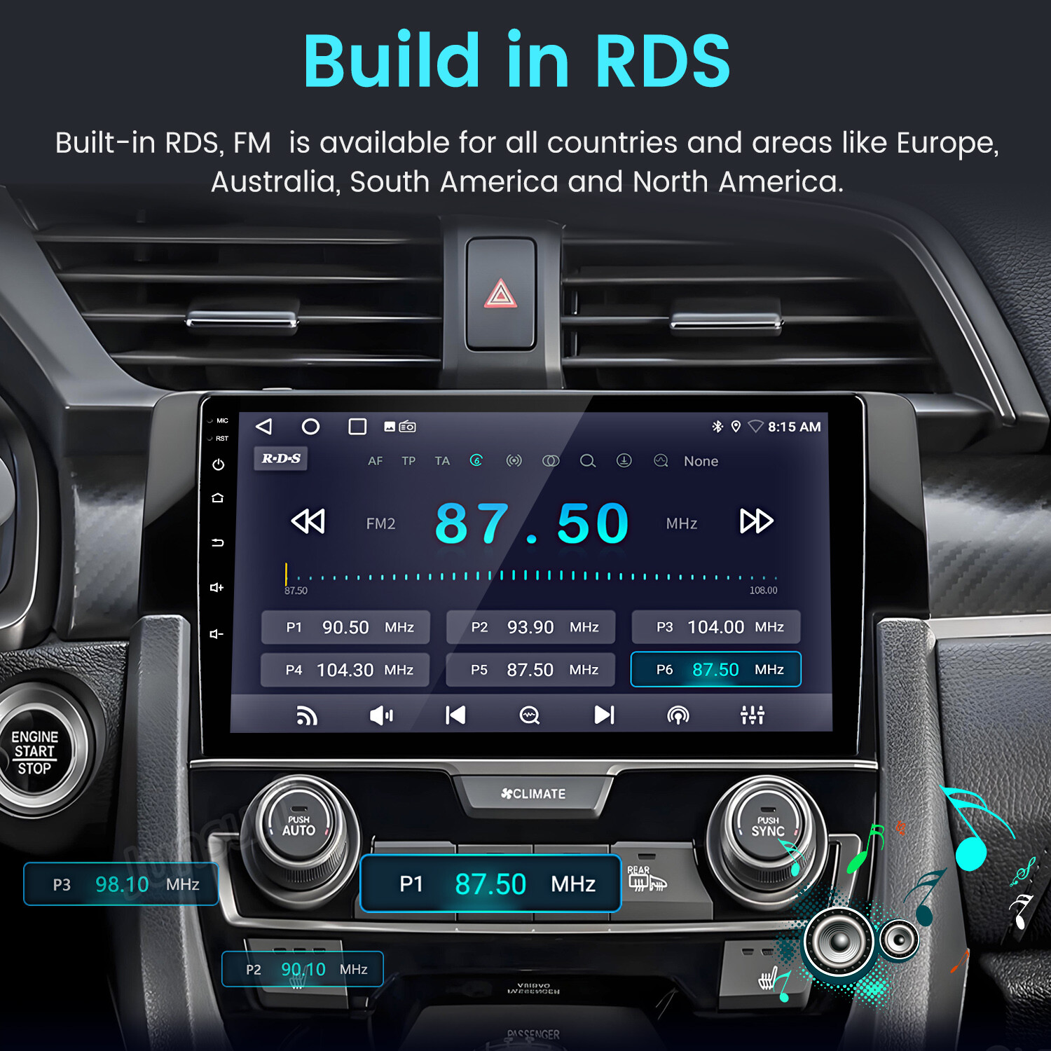 For Honda Civic 2016-2020 Carplay Android 14 Car Stereo Radio GPS Navi BT WIFI