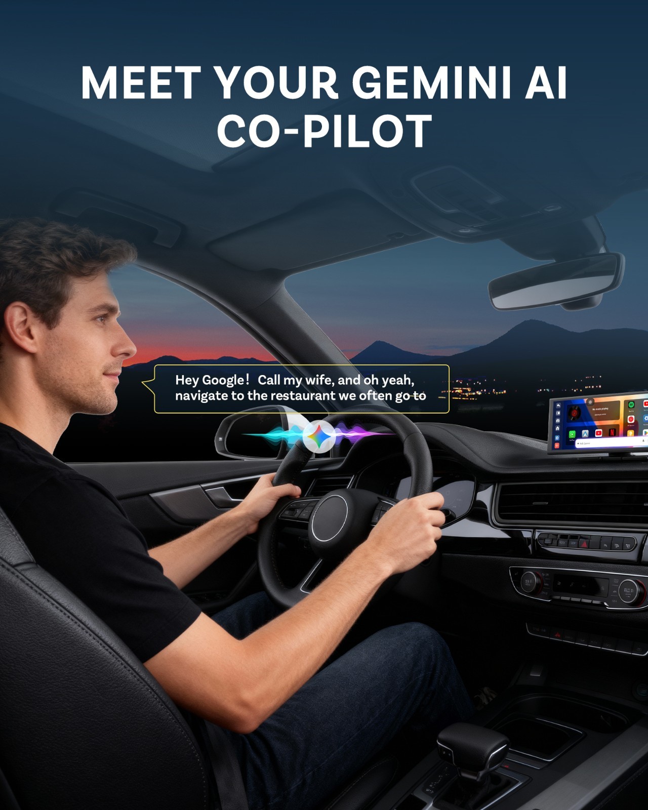 Ottocast AI Touch Screen 11″ AI-Gemini & Video Wireless Carplay+Android w/Camera
