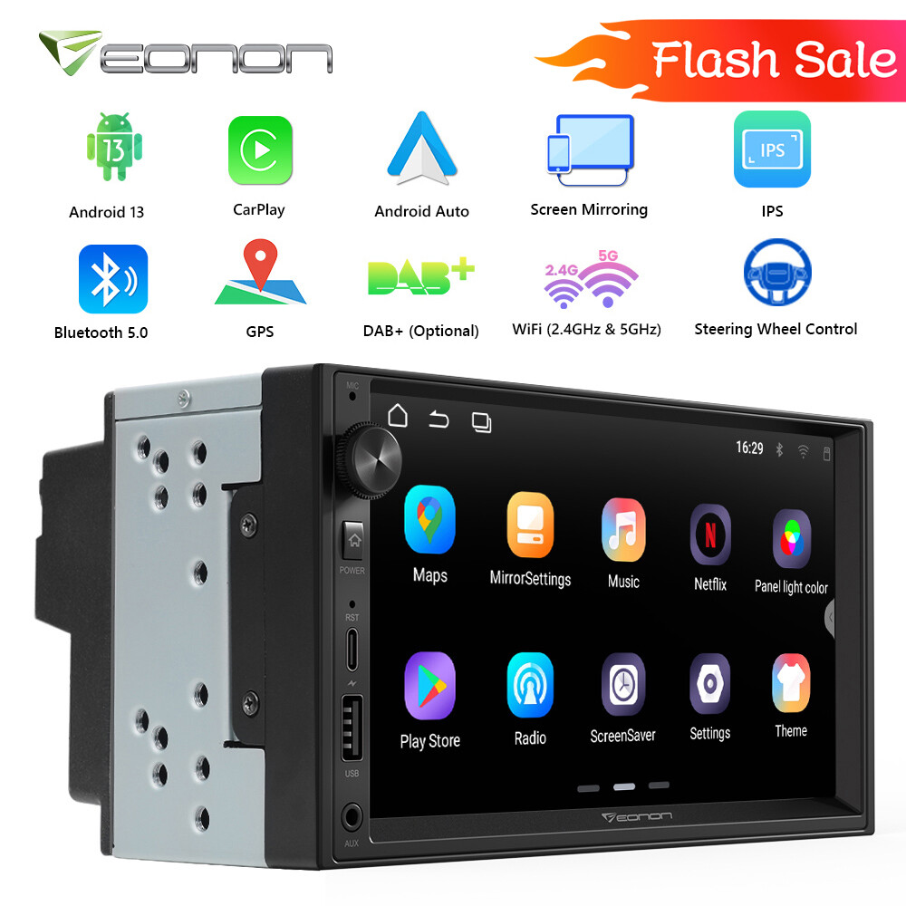 UA13 Android 13 7″ Multimedia Double 2 Din Car Radio Stereo GPS Navi DAB+ OBD2
