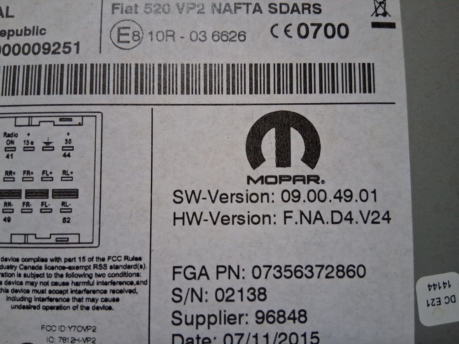 2015-2023 Jeep Wrangler/Renegade OEM Stereo