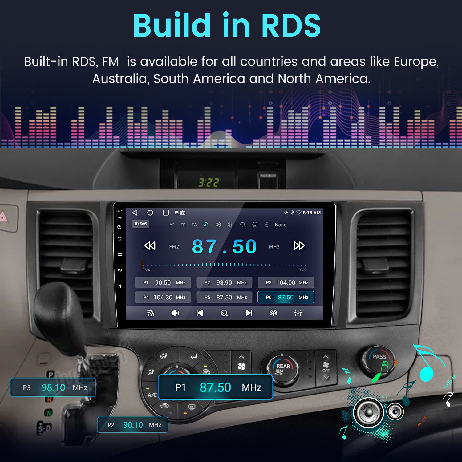 Car Stereo Radio GPS Navi For Toyota Sienna 2011-2014 6+128GB Carplay Android 15