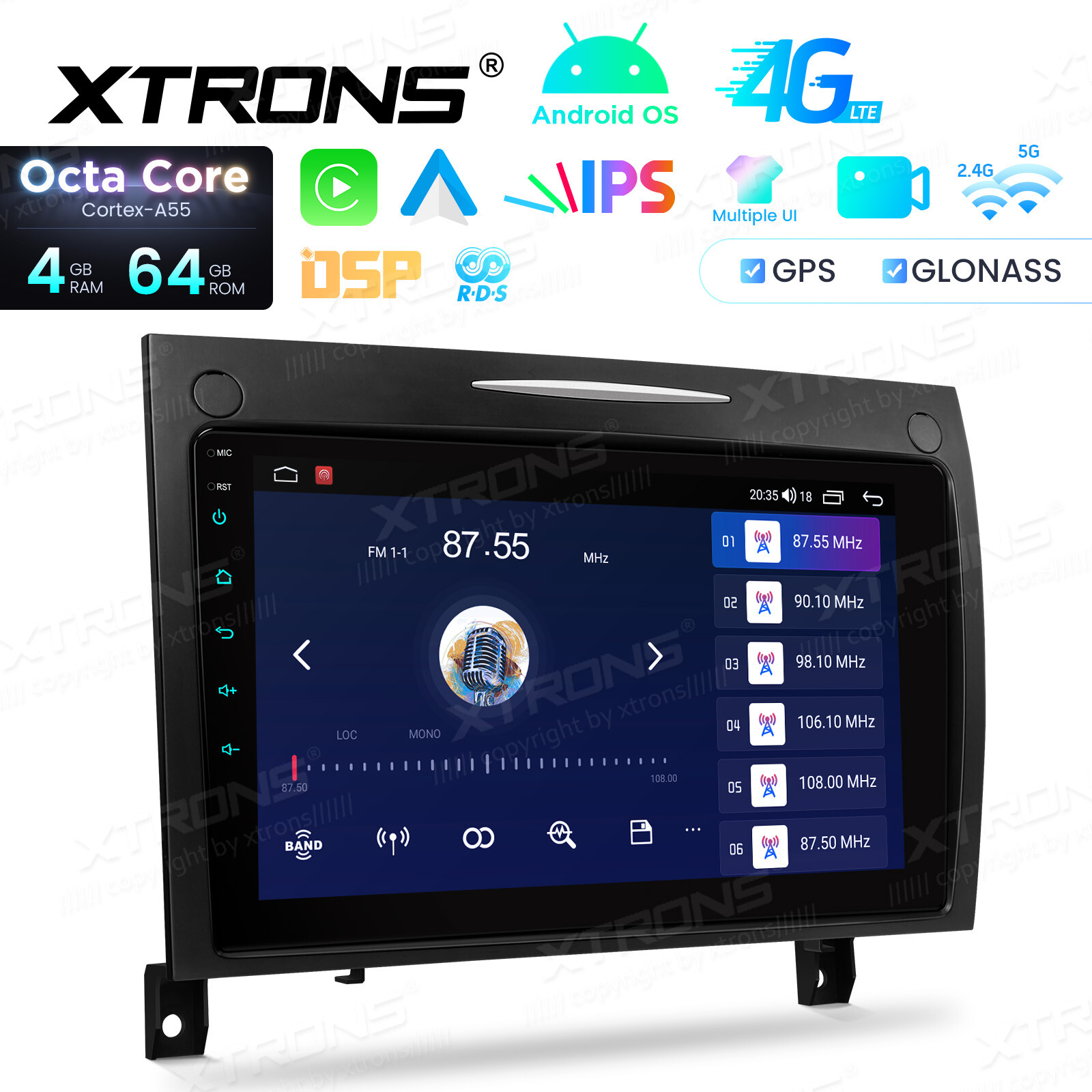 XTRONS 9″ Android 14 8Core 4+64GB Car Radio Stereo GPS for Benz SLK-R171 2004-11