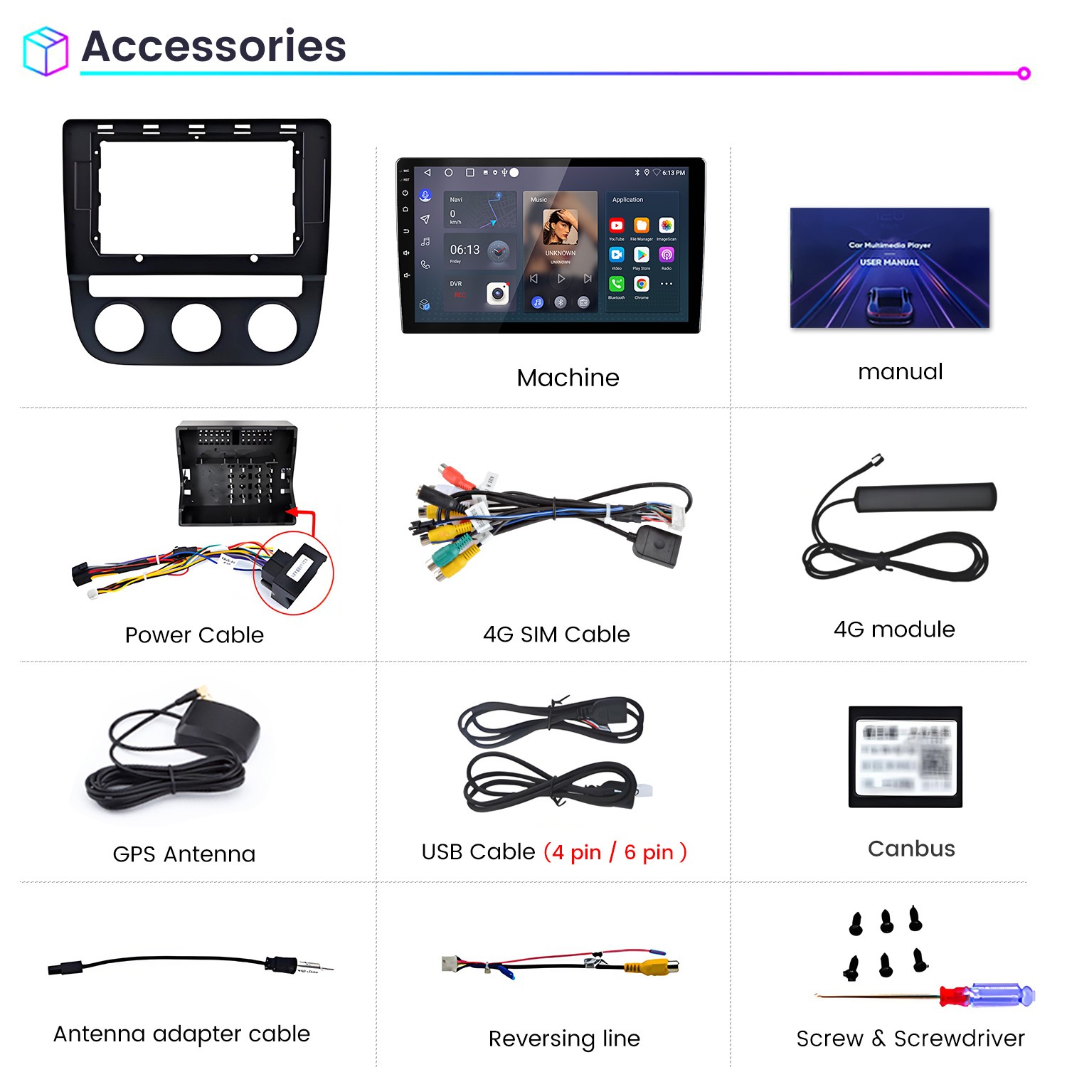 8Core 6+128G Carplay Android 15 Car Stereo Radio GPS Navi For VW Jetta 5 05-2010