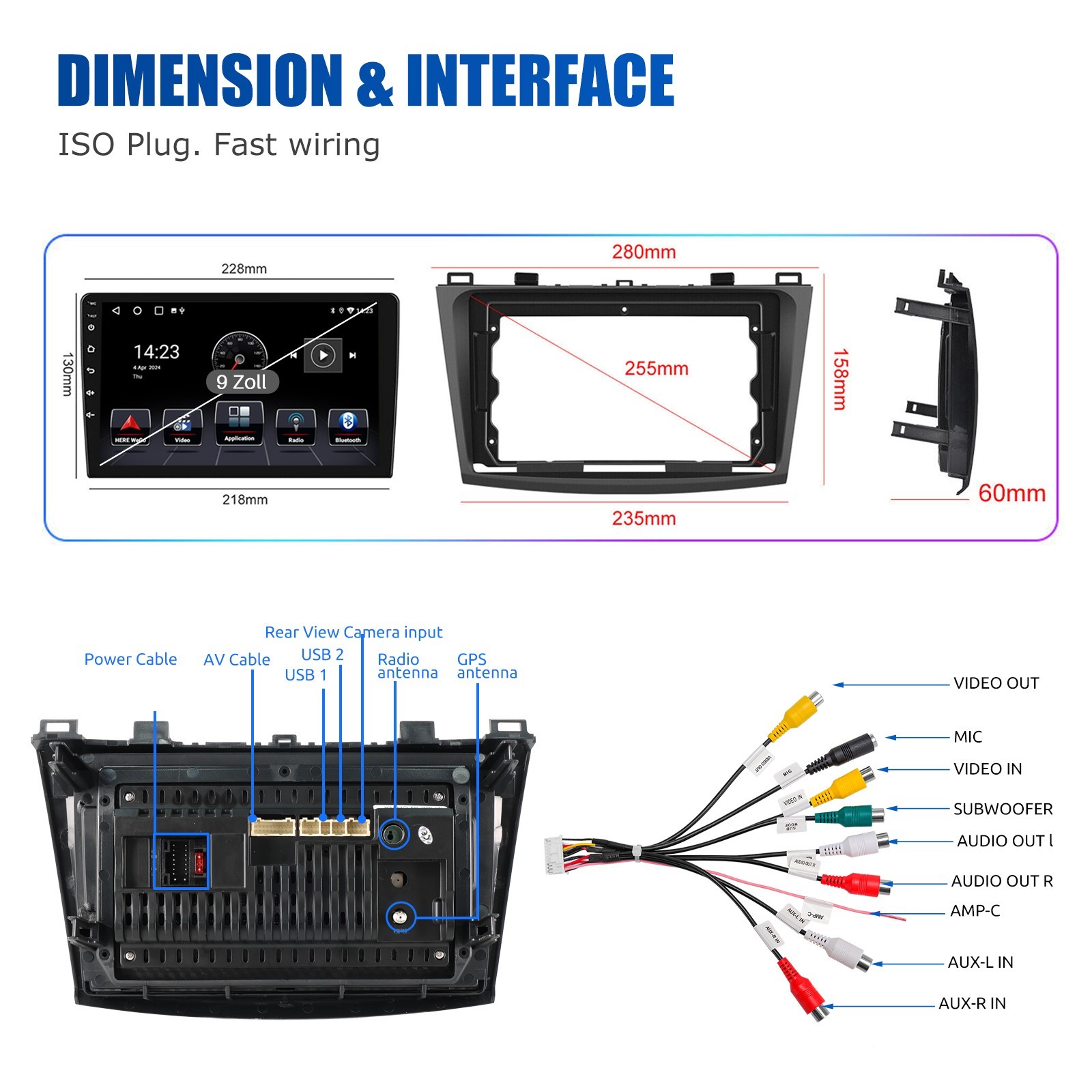 2+32GB For Mazda 3 2010-2013 Android 15 Car Stereo Radio GPS Navi CarPlay BT FM