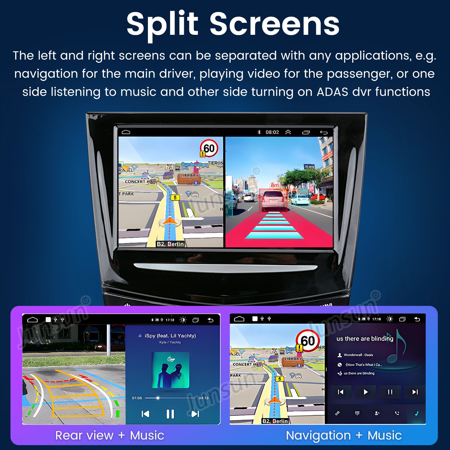For Cadillac XTS 2013-2018 Carplay 8″4+64G Android Car Stereo Radio GPS Navi SWC