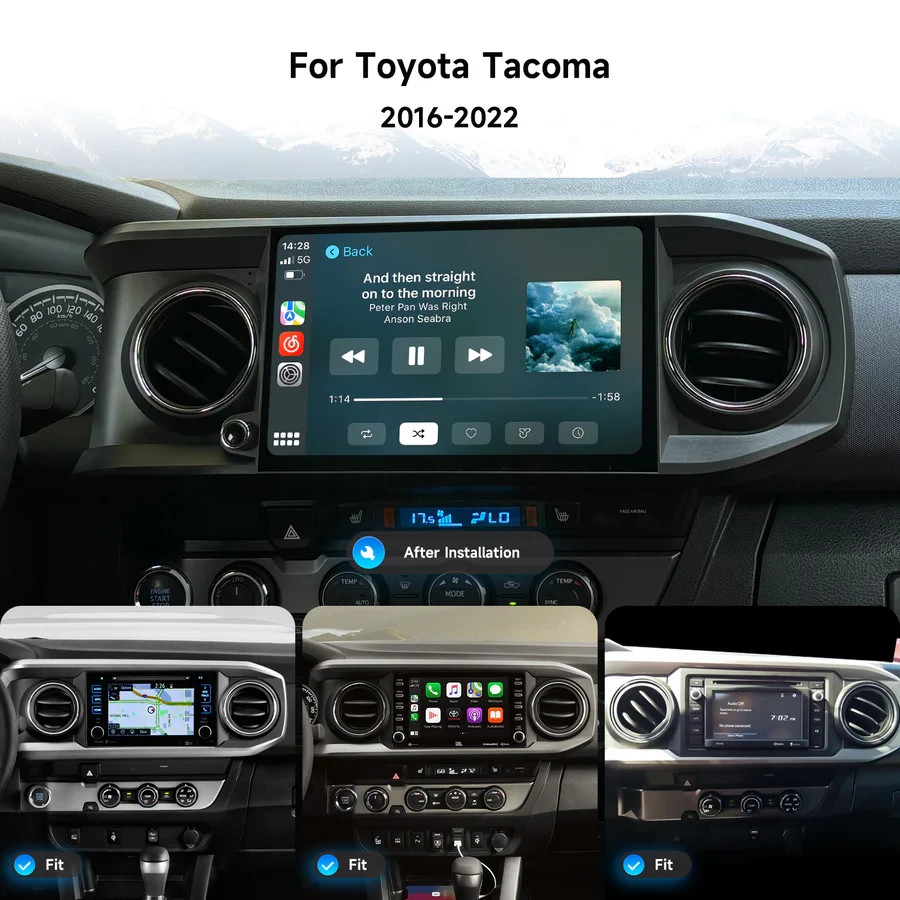 Dasaita CarRadio 11.6″ For Toyota Tacoma 2016-2023 CarPlay GPS 8G+256G NEW Gray