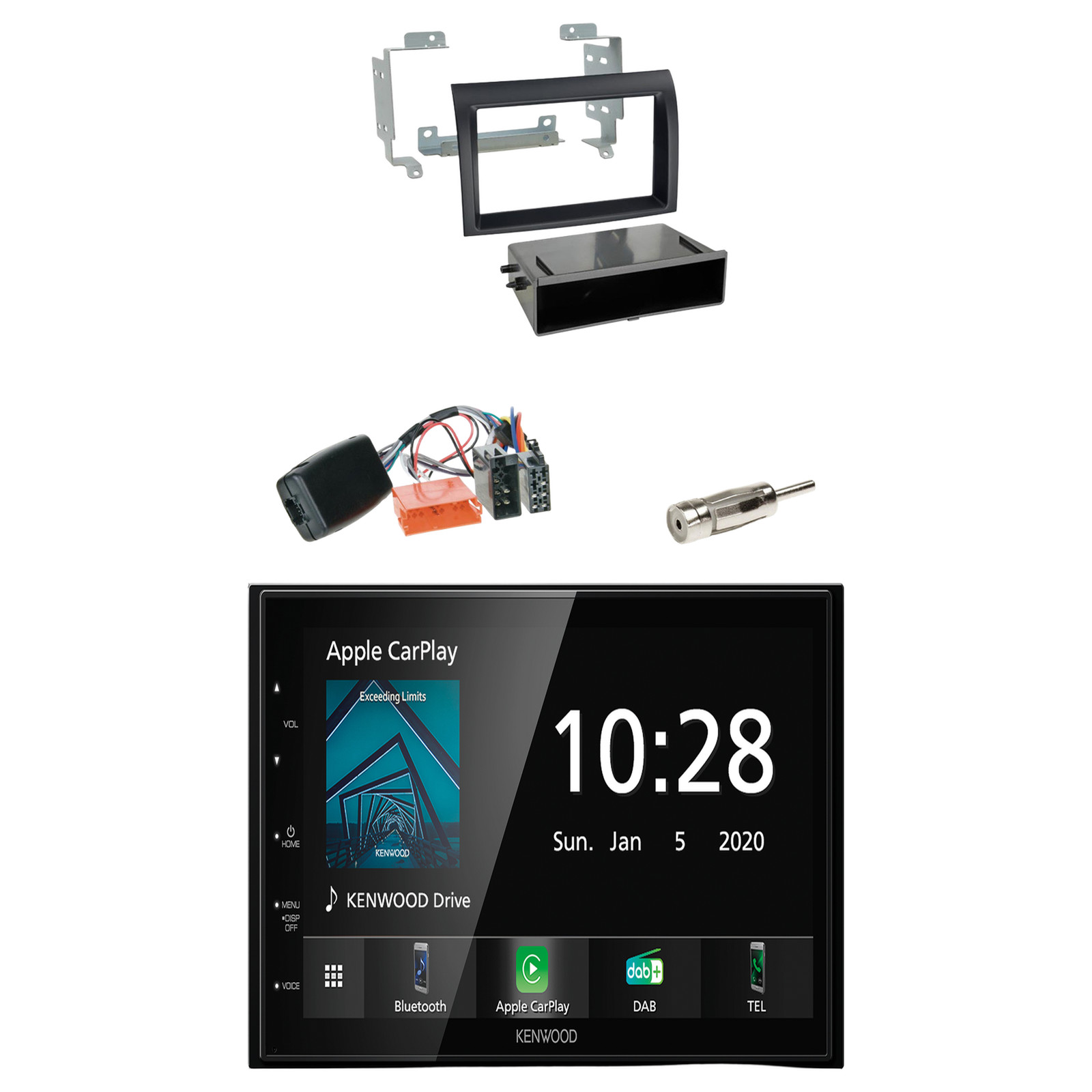 Kenwood DMX5020DABS Radio DAB Bluetooth with installation kit for Fiat Ducato