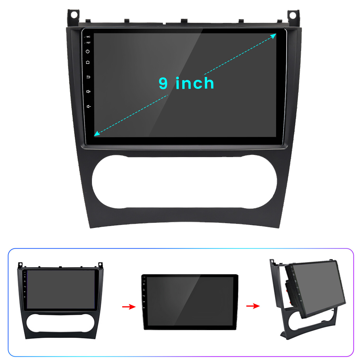 Carplay 4+64GB Car Stereo Radio For Mercedes Benz C Class W203 CLK W209 GPS Navi