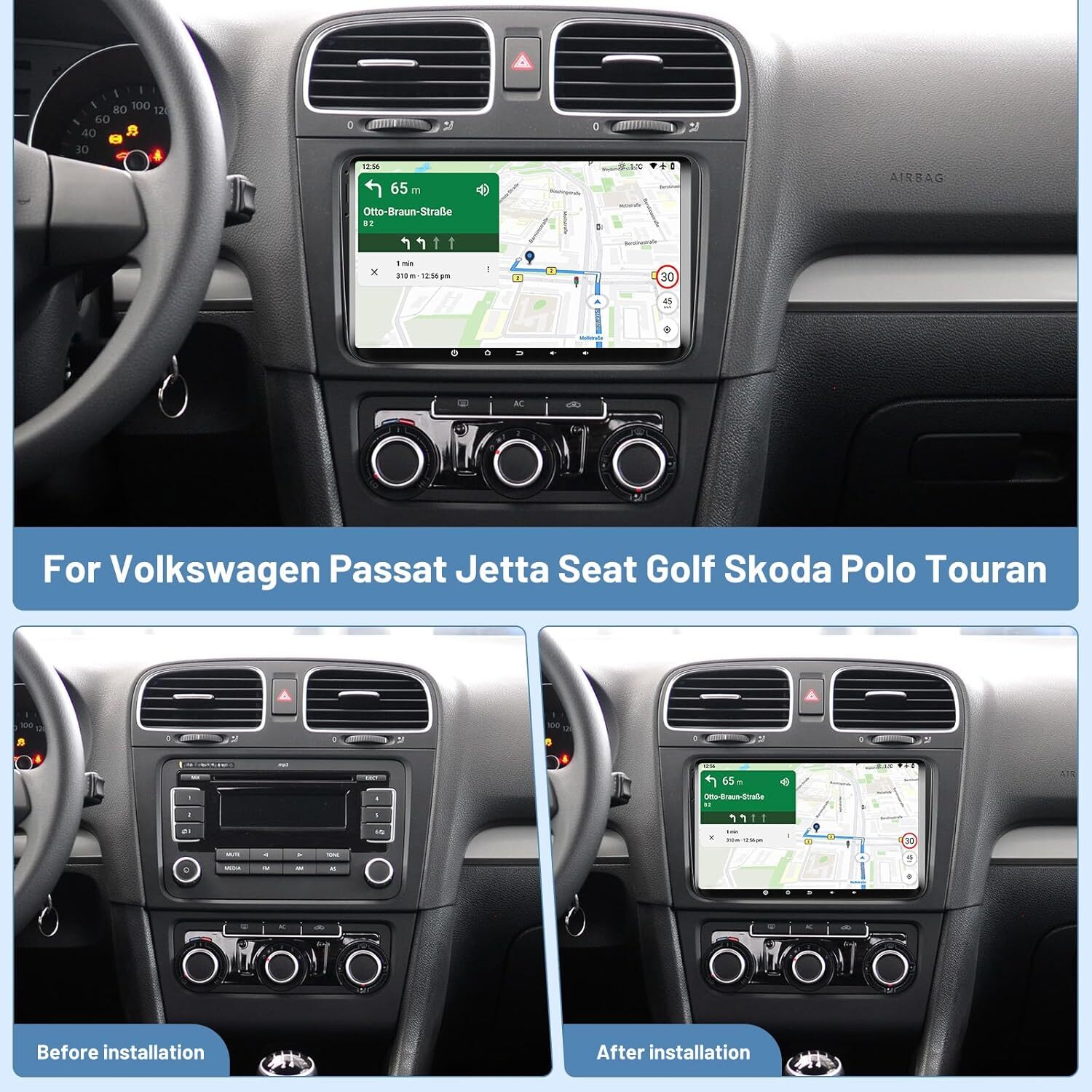 9″ Carplay Android 13 Car Stereo Radio GPS WiFi For VW Volkswagen Jetta 2006-15