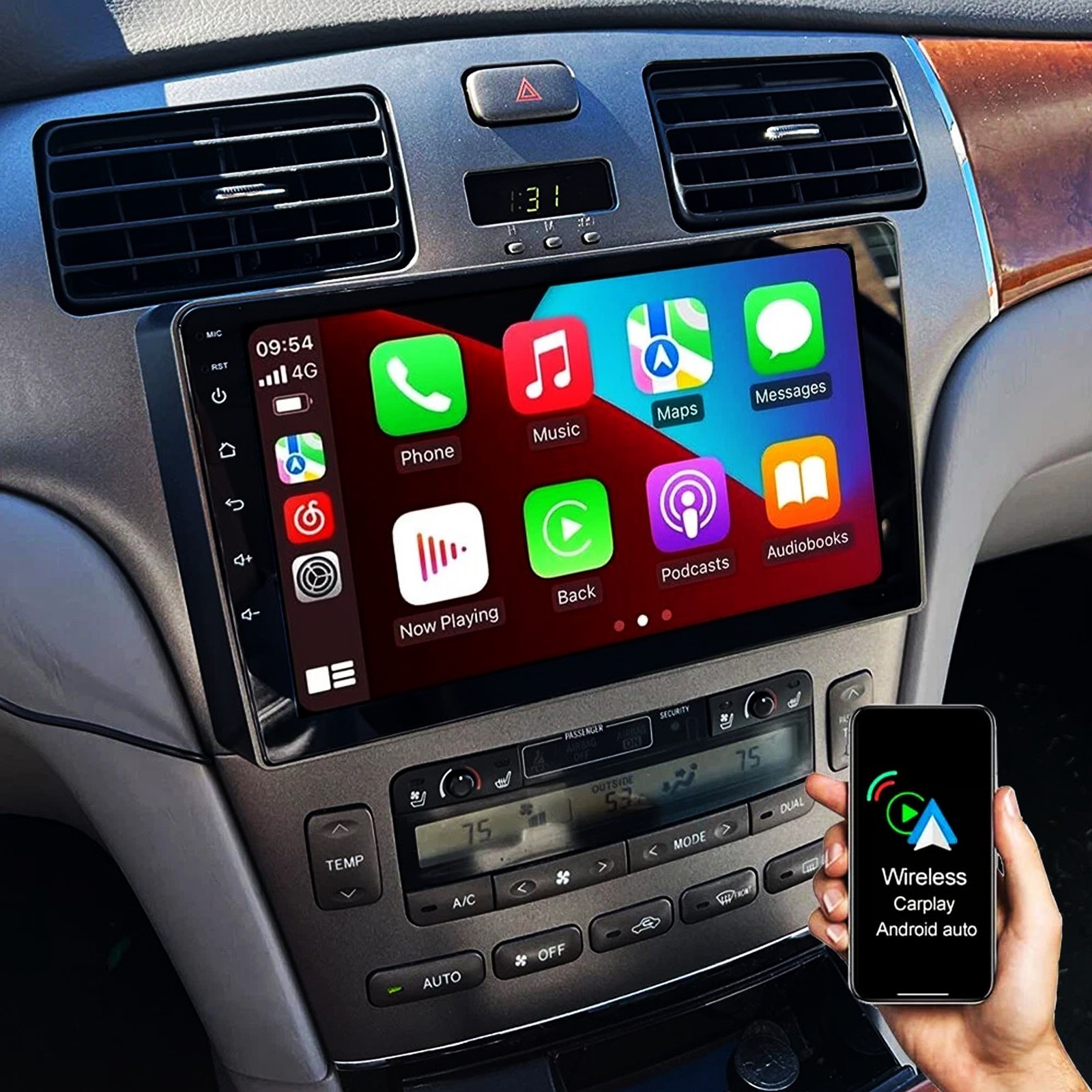 GPS Car Radio Stereo Carplay For 2002-2006 Lexus ES 4+64G 9in Navi