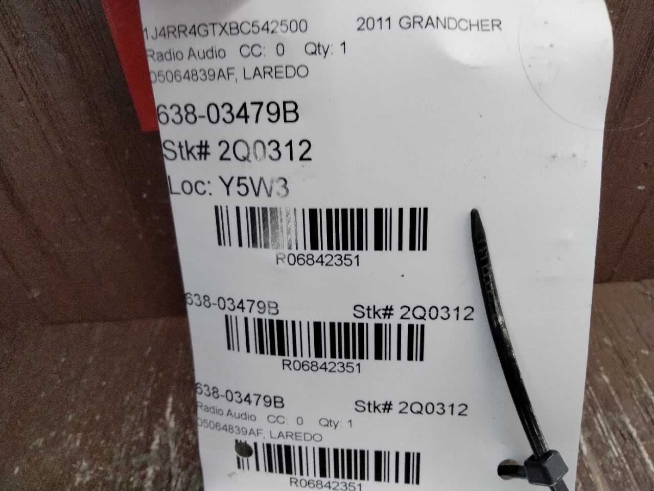 2011 JEEP GRAND CHEROKEE RADIO AM FM DVD RECEIVER MULTIMEDIA RHB 05064839AF