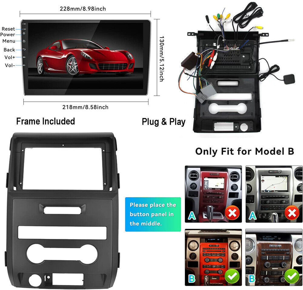 For Ford F150 F-150 2009-2014 Apple Carplay Android 14.0 Car Stereo Radio 4+64GB