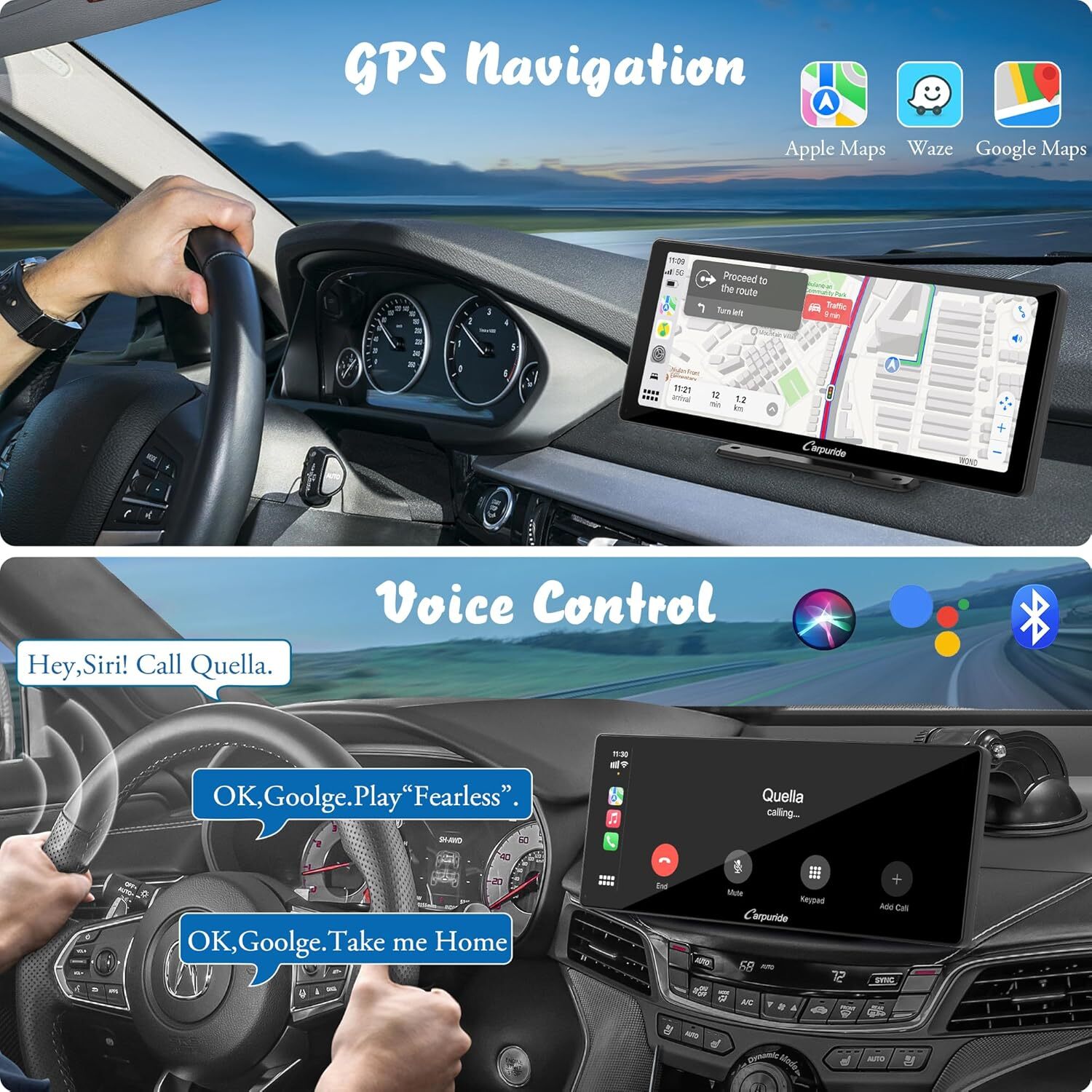 Carpuride W103Pro Wireless Carplay Android Auto Stereos Bluetooth Backup Camera