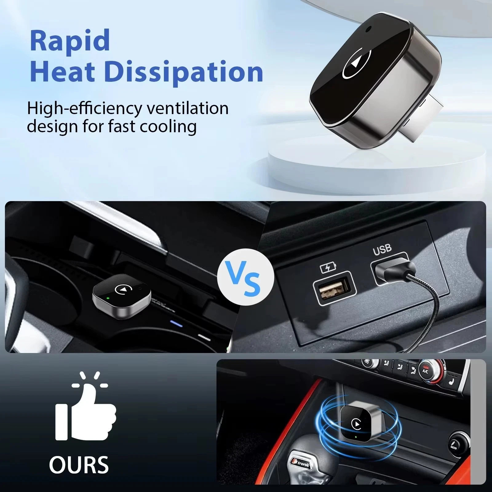 Wireless Carplay Android Auto Adapter USB Car Dongle Connect Box 2 in 1 Mini Box